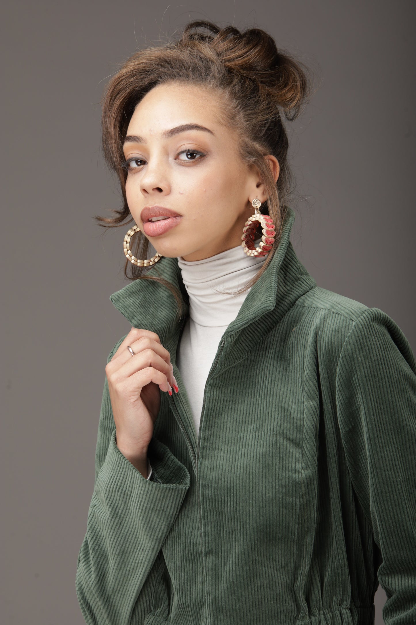 Small Two-Toned Hoop Paper Earrings