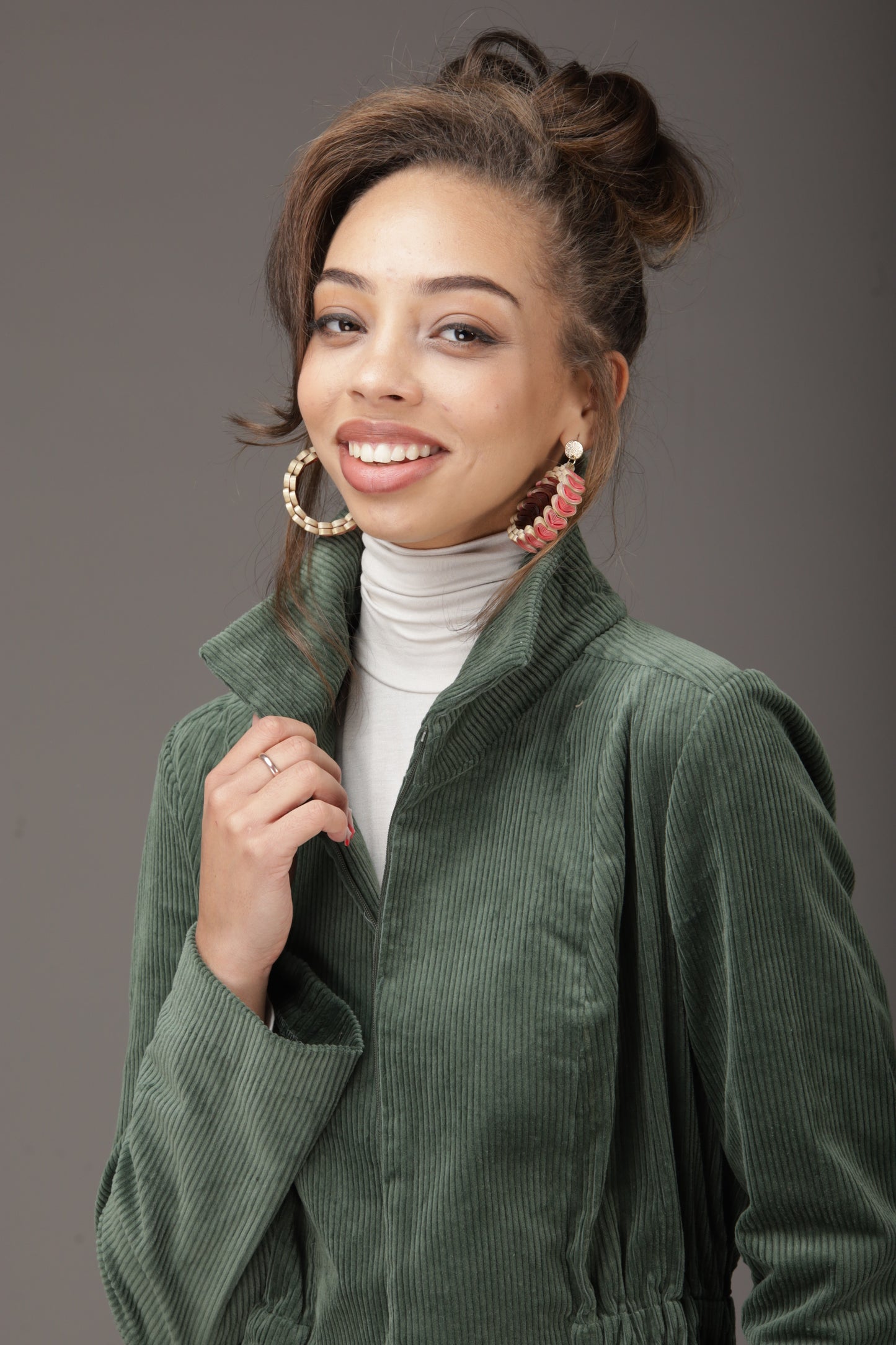Small Two-Toned Hoop Paper Earrings