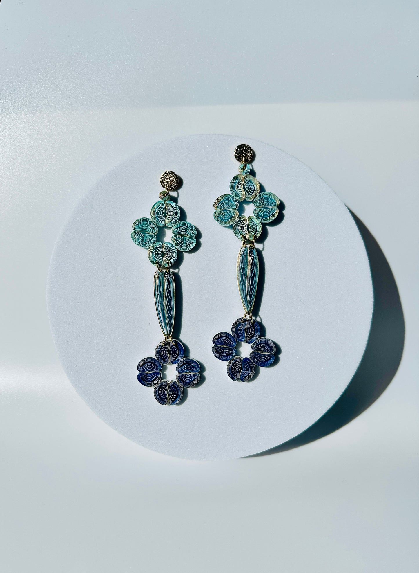Flowerful Cascade Dangle Paper Earrings