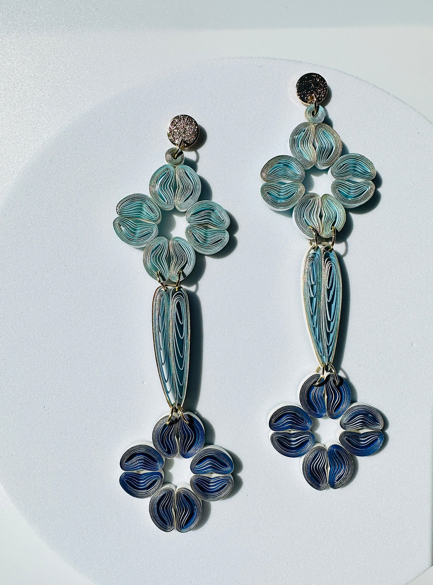 Flowerful Cascade Dangle Paper Earrings