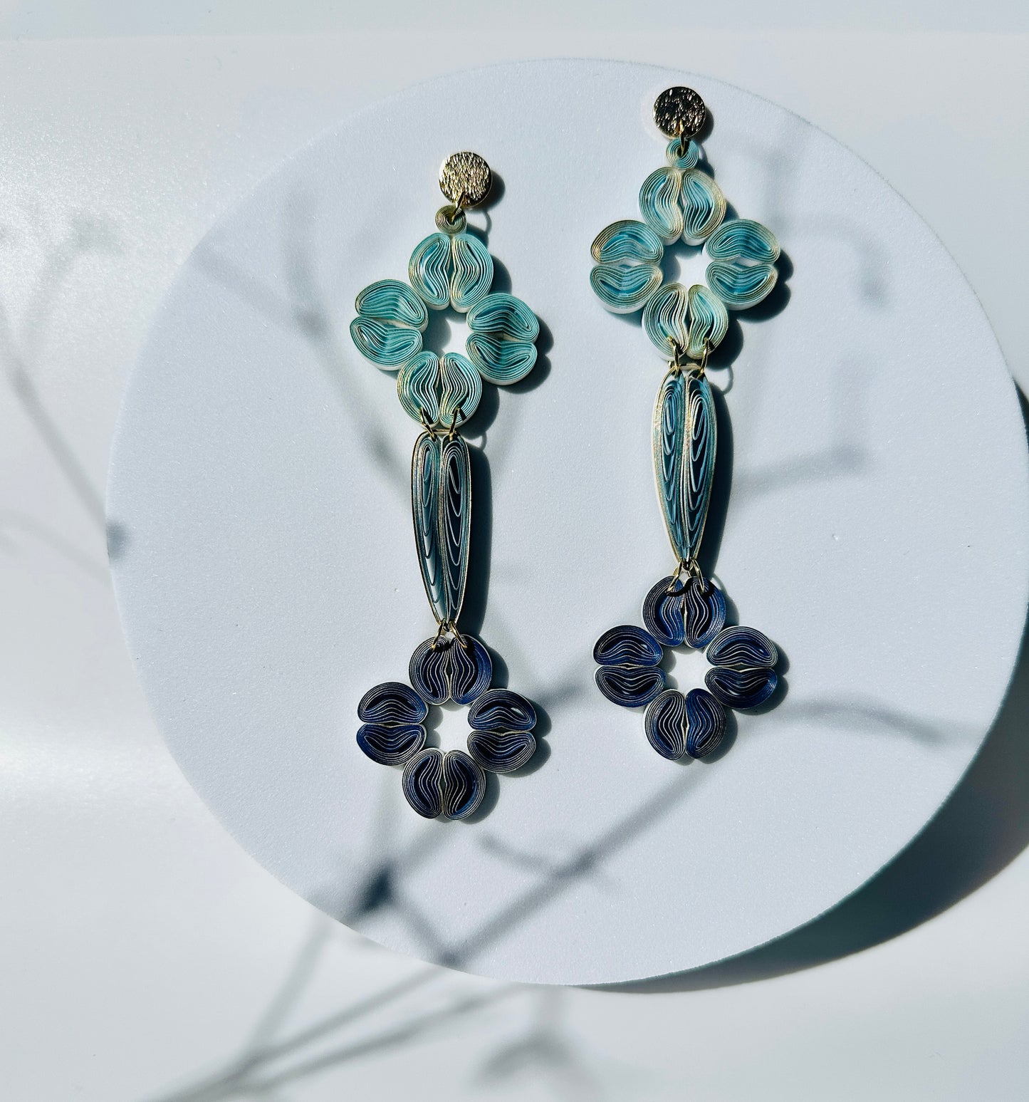 Flowerful Cascade Dangle Paper Earrings