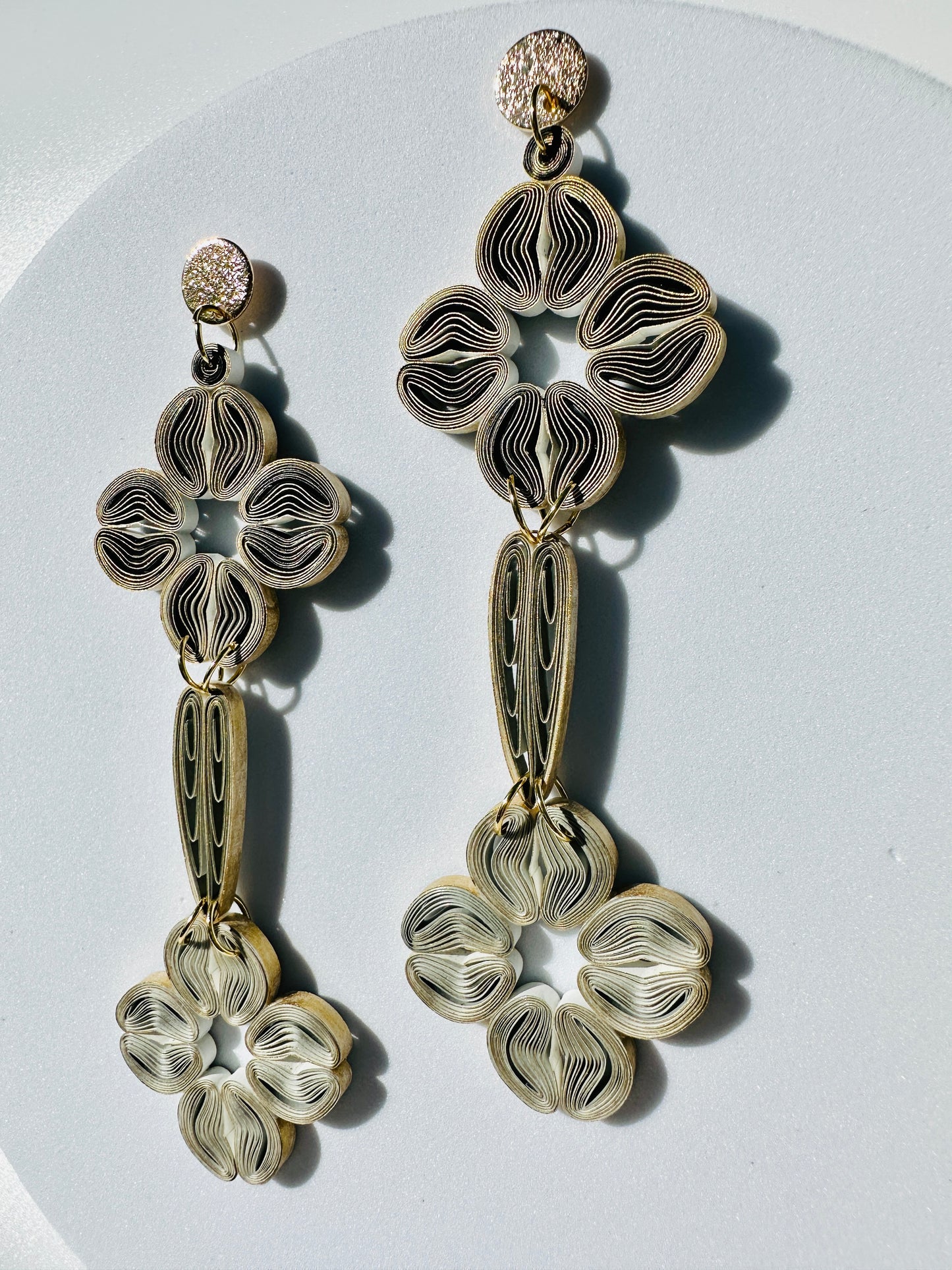 Flowerful Cascade Dangle Paper Earrings