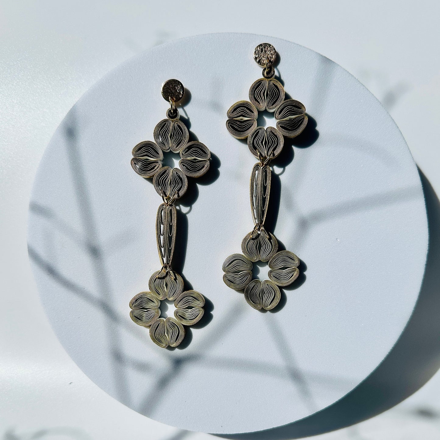 Flowerful Cascade Dangle Paper Earrings