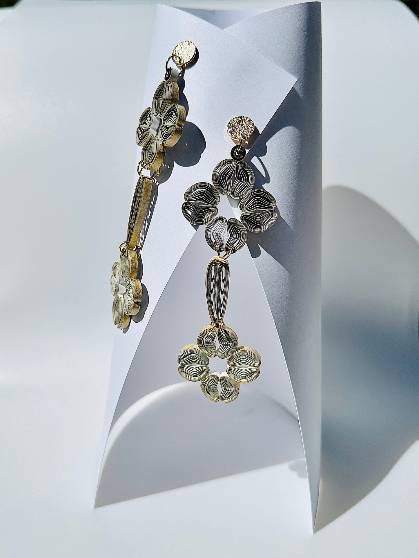 Flowerful Cascade Dangle Paper Earrings