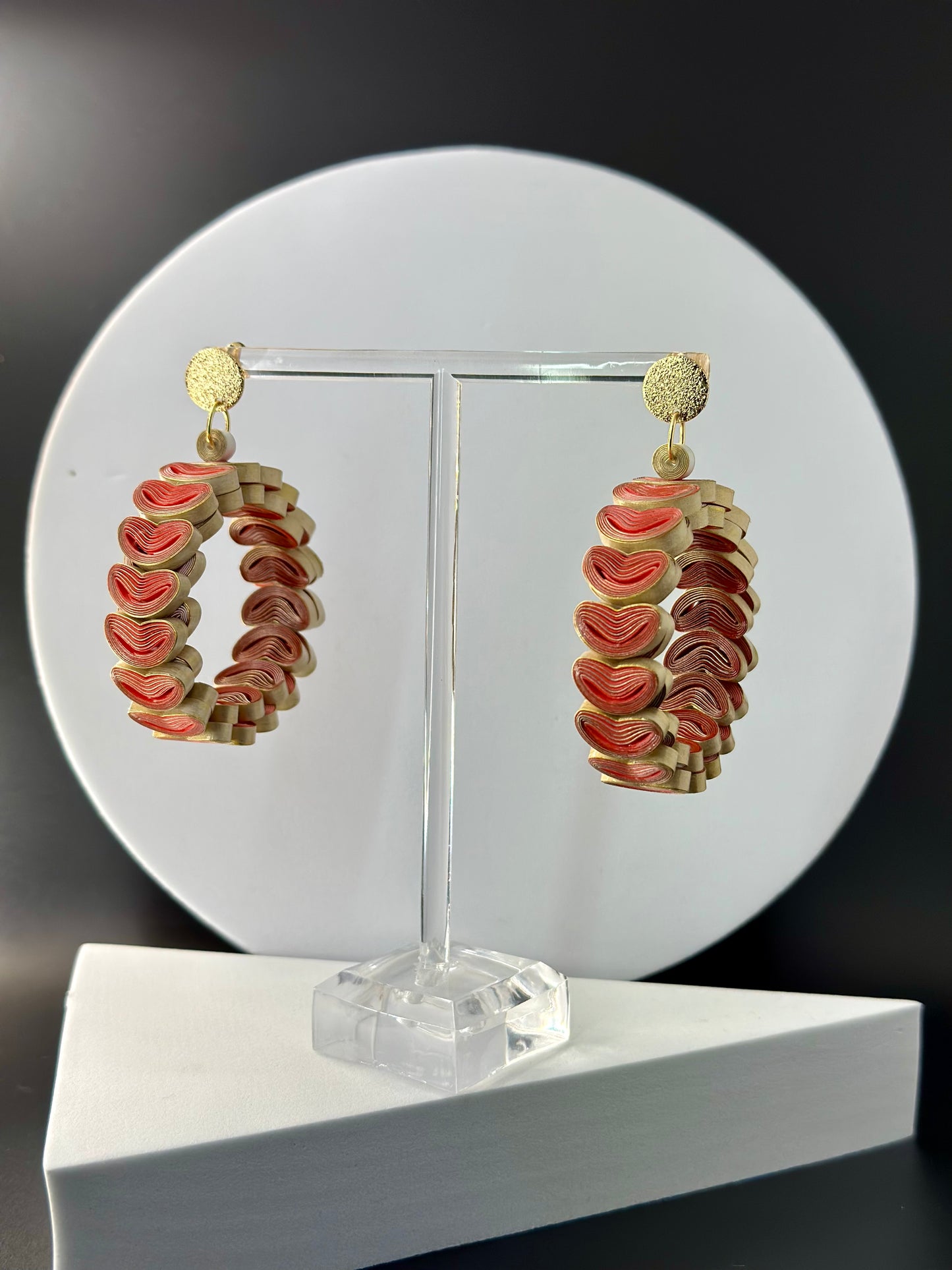 Small Two-Toned Hoop Paper Earrings