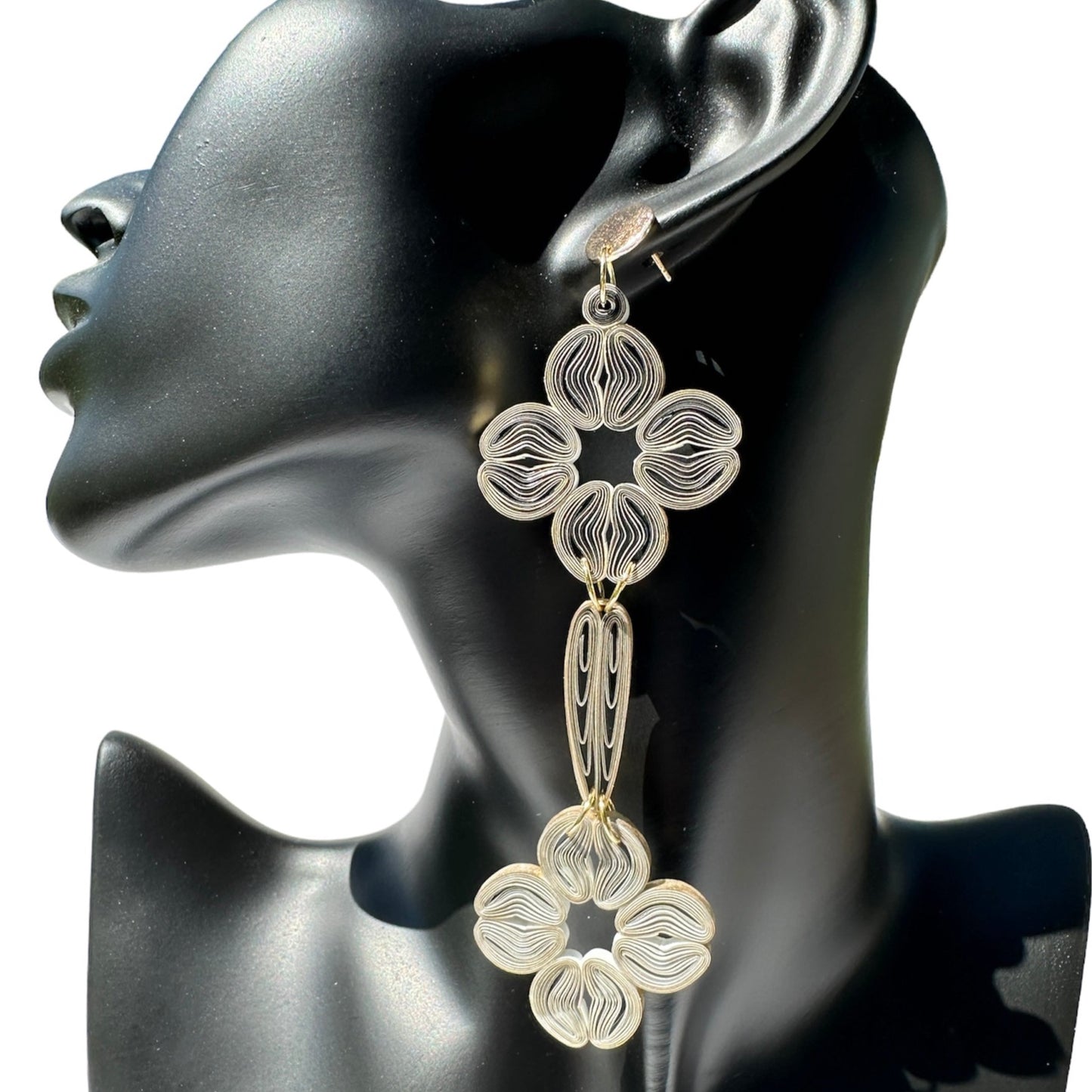 Flowerful Cascade Dangle Paper Earrings