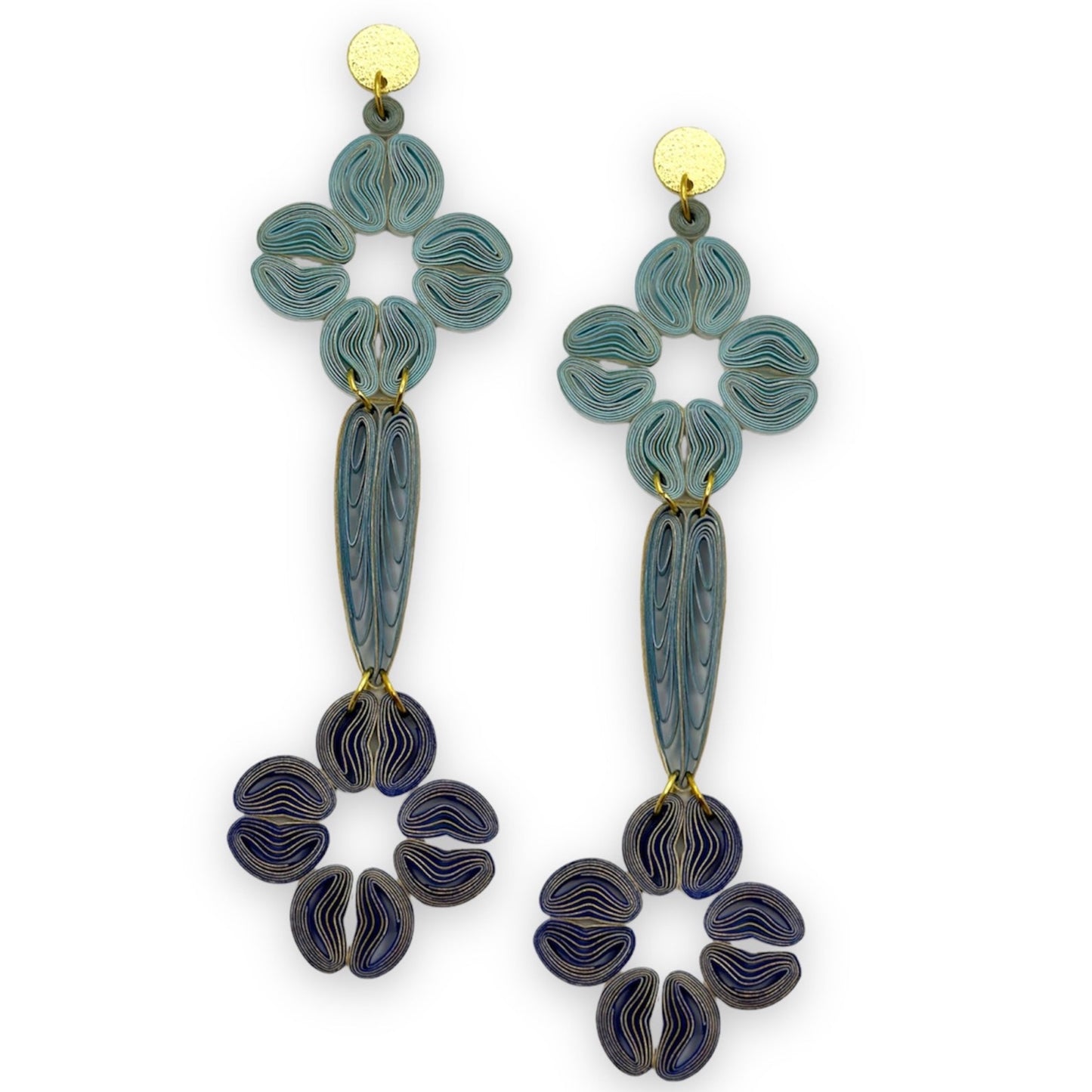 Flowerful Cascade Dangle Paper Earrings