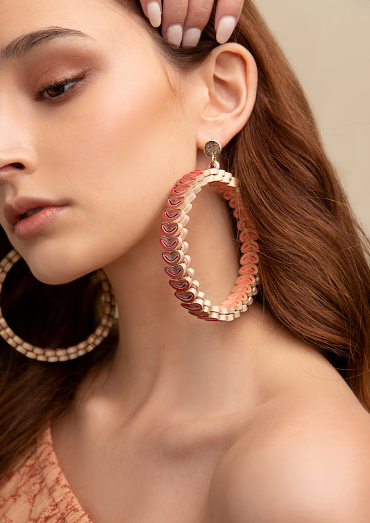 Go big or Go Home Hoop, Paper Earrings