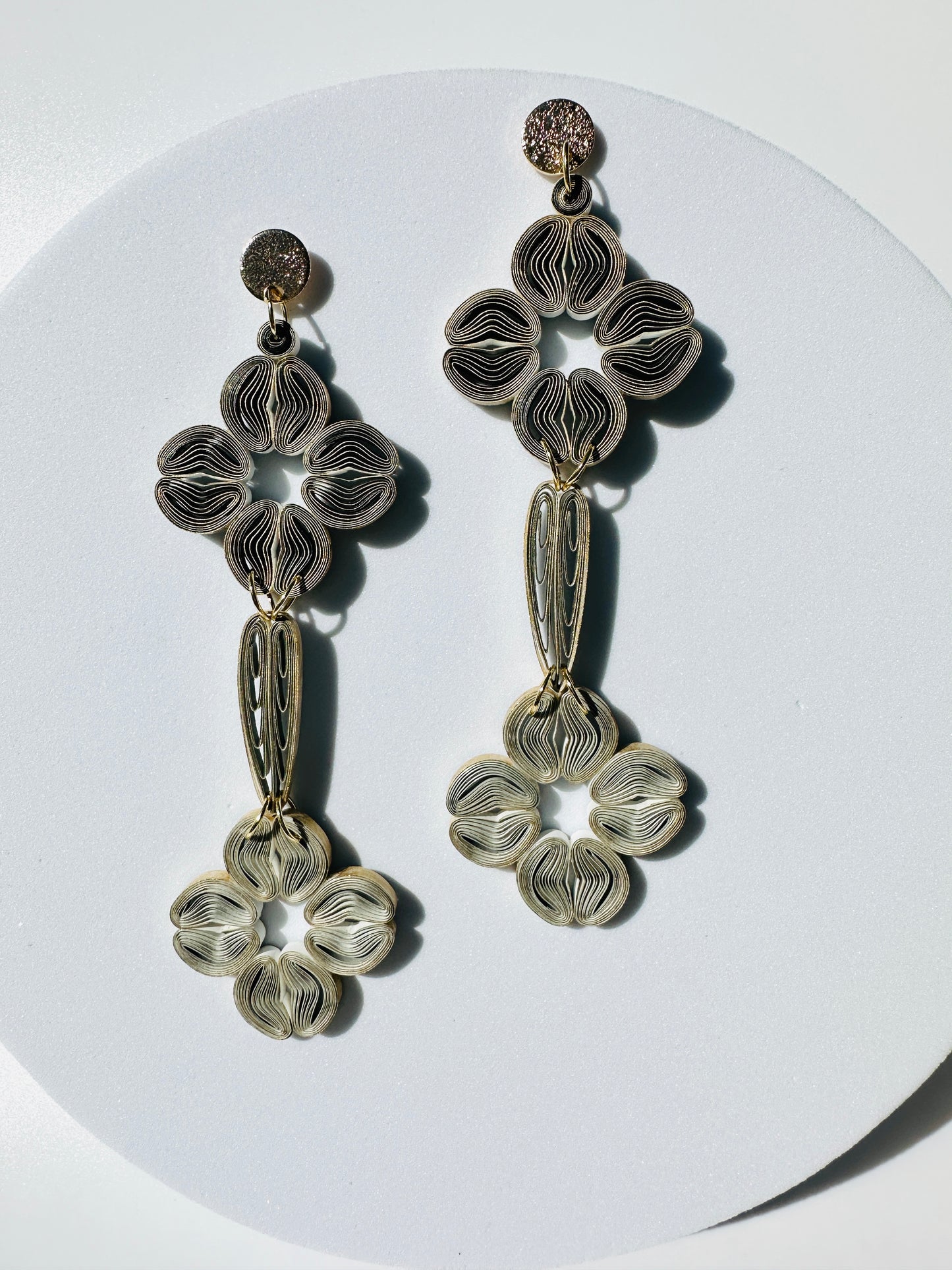 Flowerful Cascade Dangle Paper Earrings