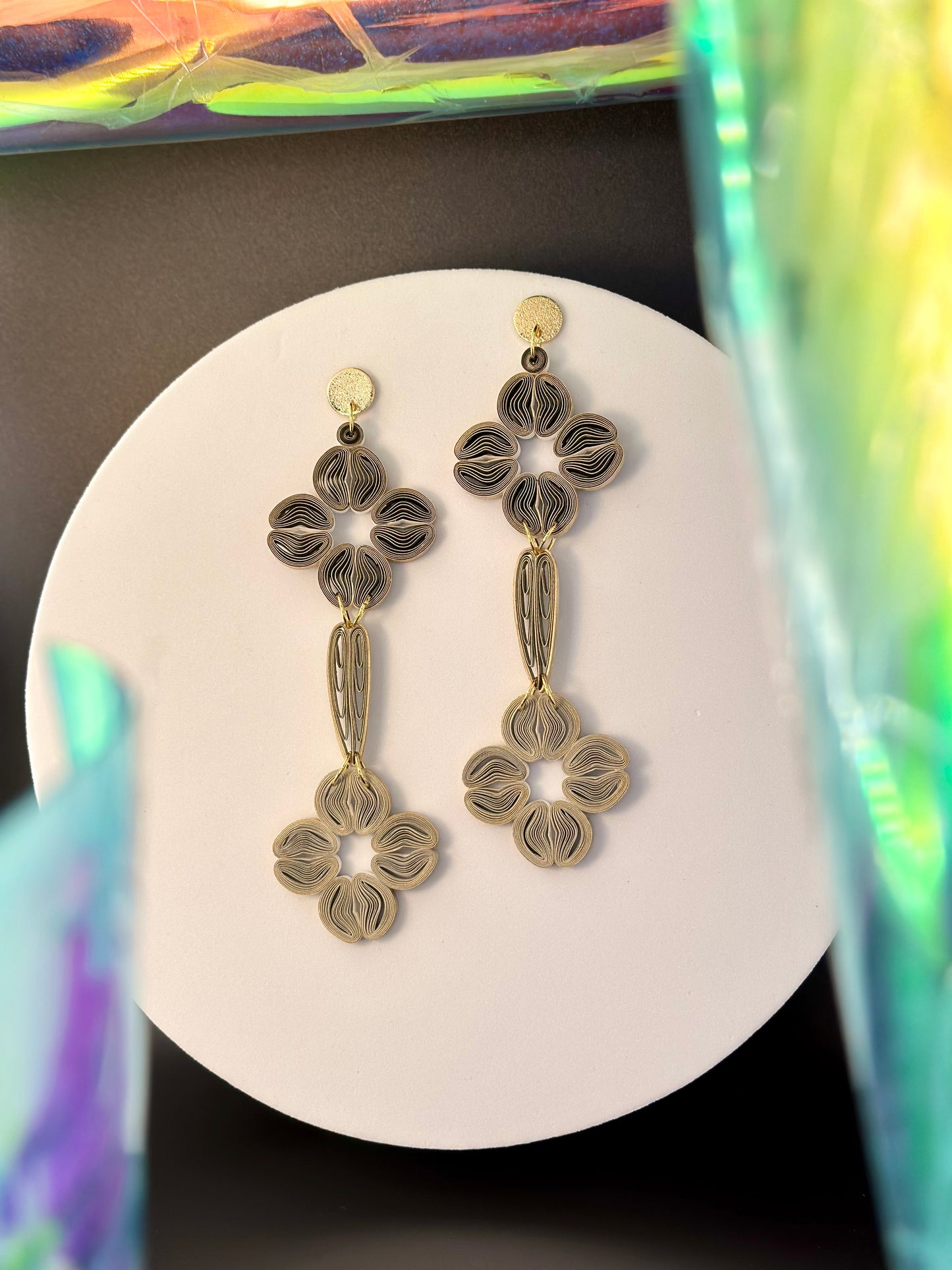 Flowerful Cascade Dangle Paper Earrings